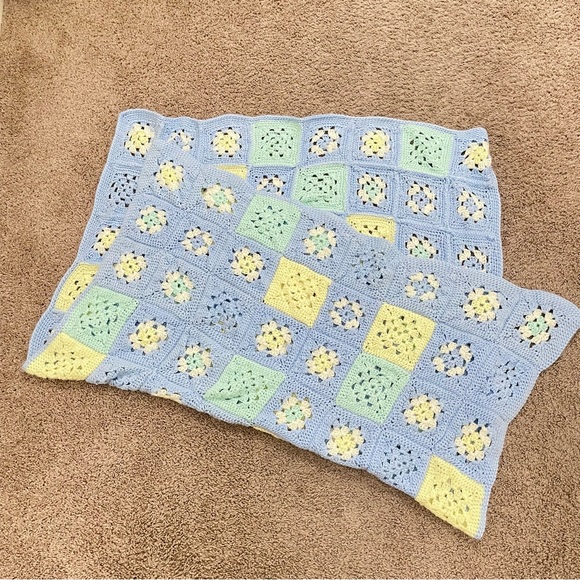 Vintage Bedding Vintage Handmade Crochet Afghan Granny Square